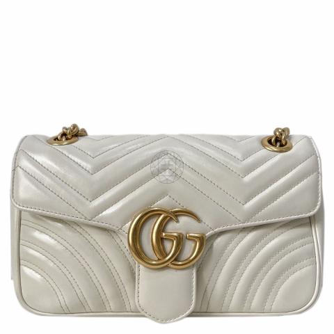 White gucci marmont on sale bag